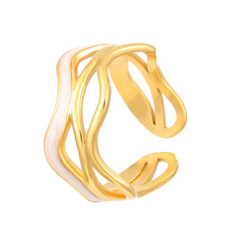 Advanced Exaggerated Stainless Steel Female Flower Rings