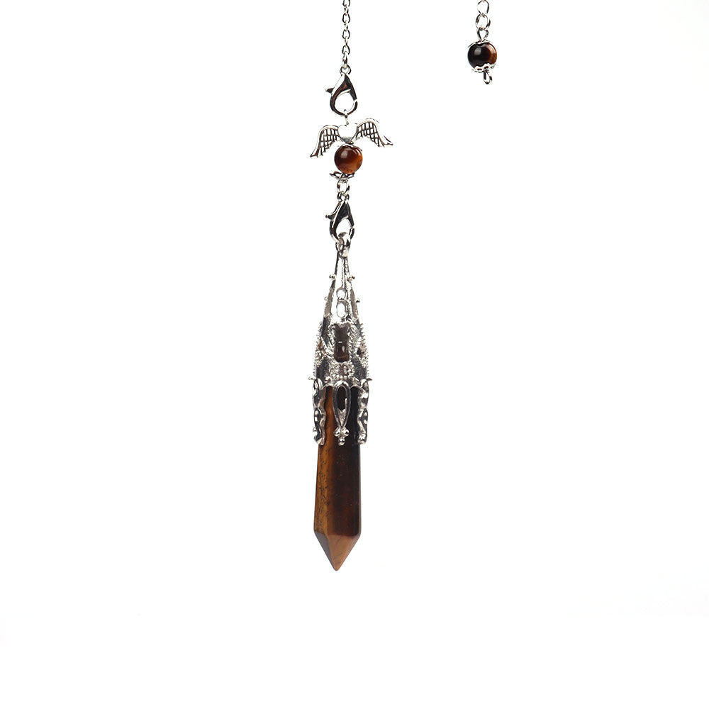 Chain Amethyst Hexagon Prism Natural Stone Crystal Pendants