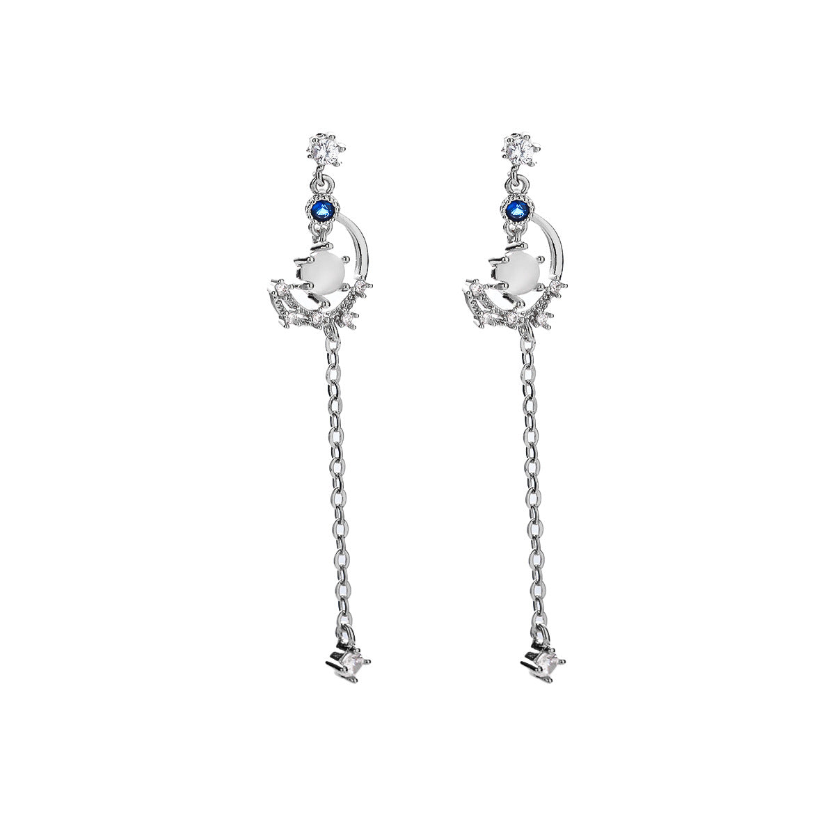 Women's Star Moon Ear Asymmetric Fashion Elegant Earrings