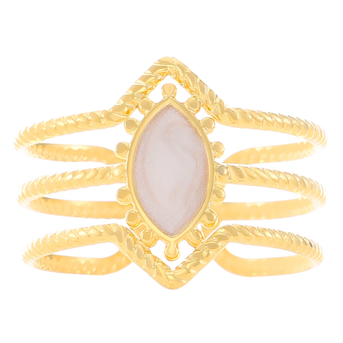Advanced Exaggerated Stainless Steel Female Flower Rings