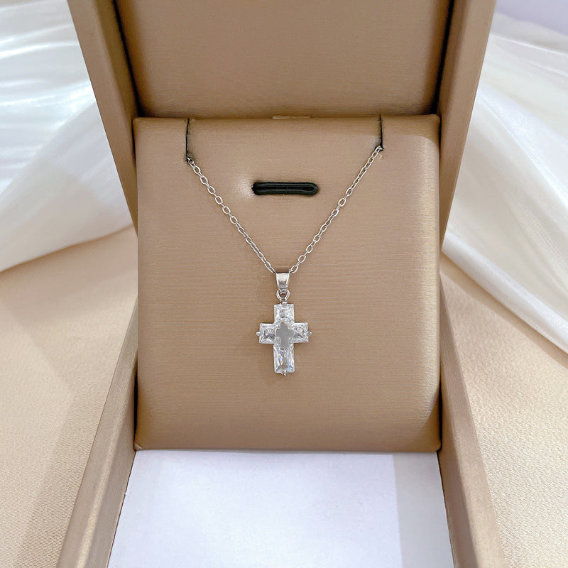 Steel Light Luxury Full Diamond Design Temperament Necklaces