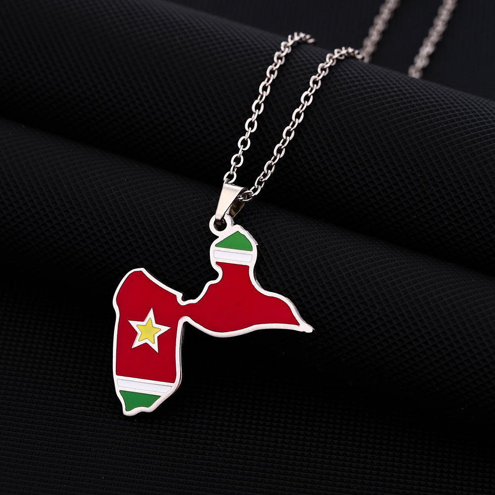 Women's & Men's National Fashion Stainless Steel French Guadeloupe Pendants