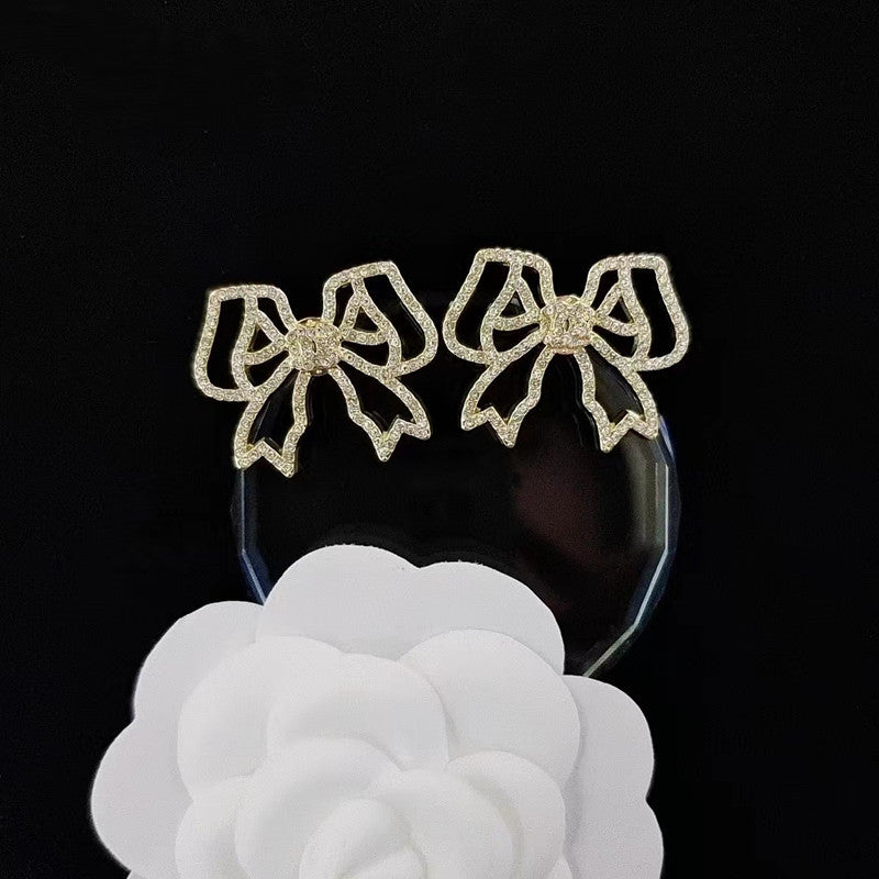 Women's & Men's Quality Collection Trending Rhinestone Letters Sier Earrings