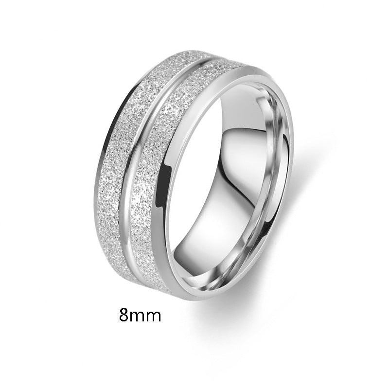 Titanium Steel Frosted Couple Classic Fashion Valentine's Day Rings