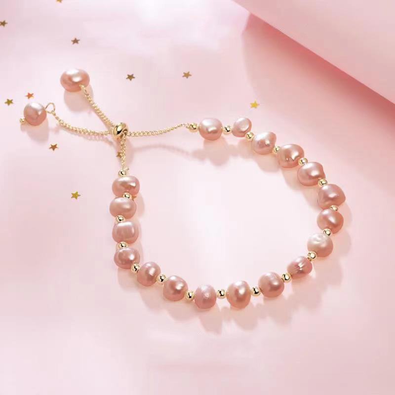 Women's Korean Style Fashionable Natural Freshwater Beads Hand-made Beaded With Bracelets
