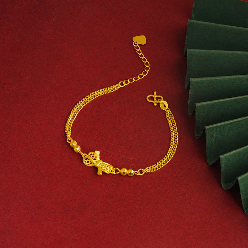 Bow Simulation Brass Decoration Vietnam Alluvial Gold Pendants