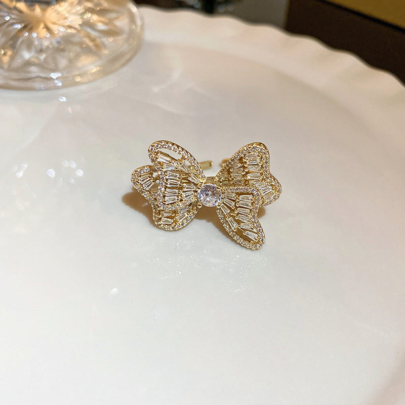 Pearl Zircon Letter Open Special Interest Light Rings