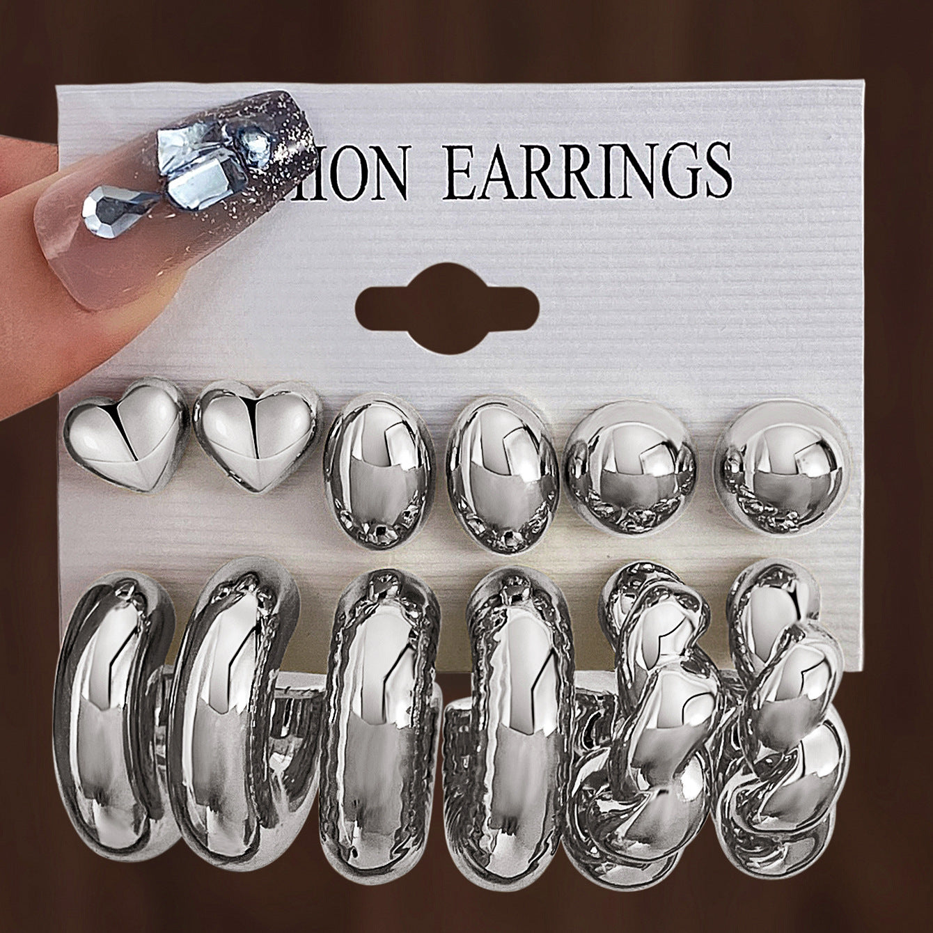Golden Personality Water Drop Creative Complex Earrings