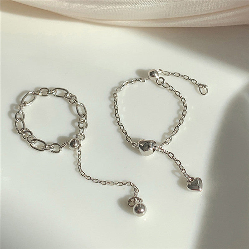 Women's Love Chain Pull Fashion Design Tassel Rings