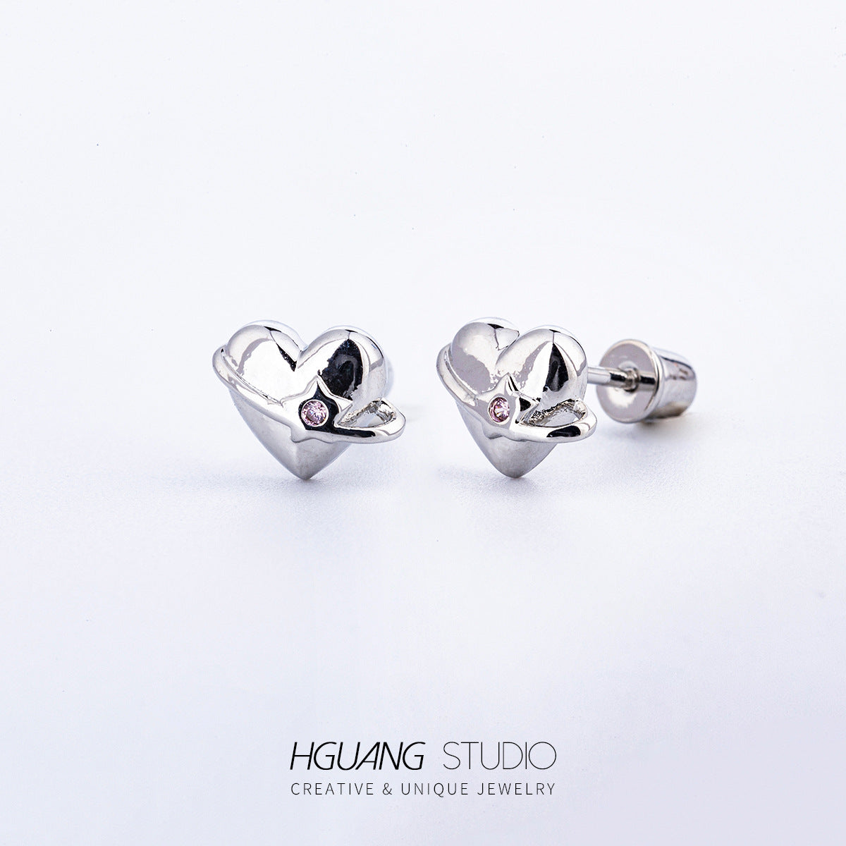 Titanium Steel Gold Girly Style Ear Earrings