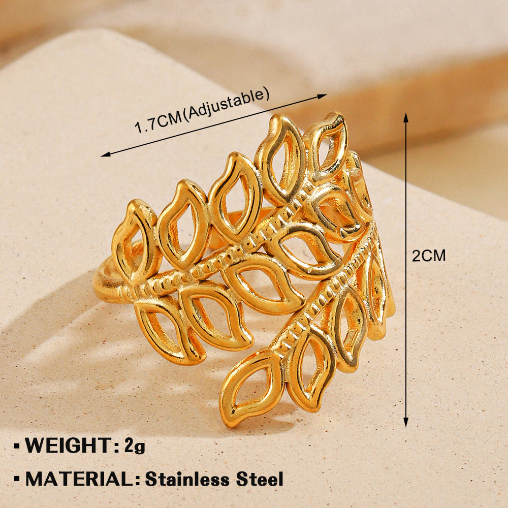 Pattern Heart-shaped Open Female Personality Wide Face Rings