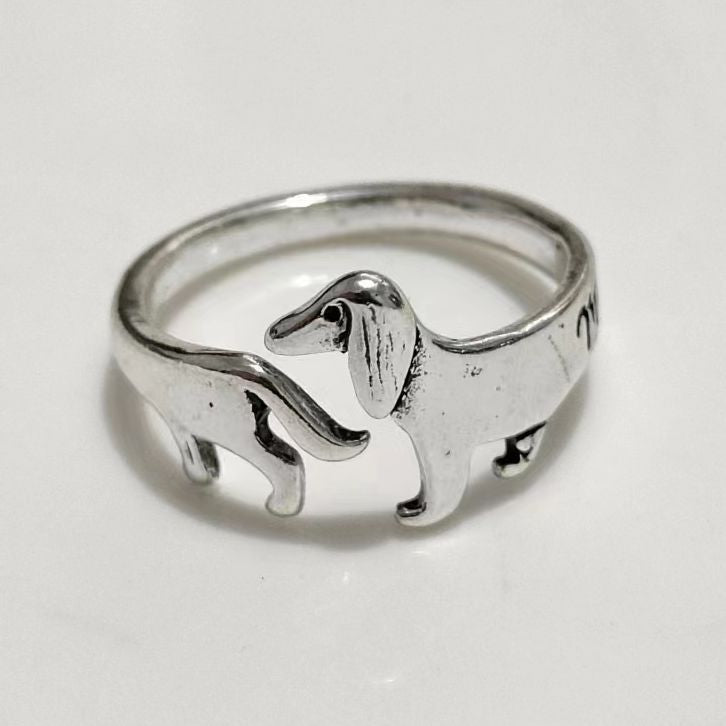 Big Ear Dog Puppy Art Design Rings