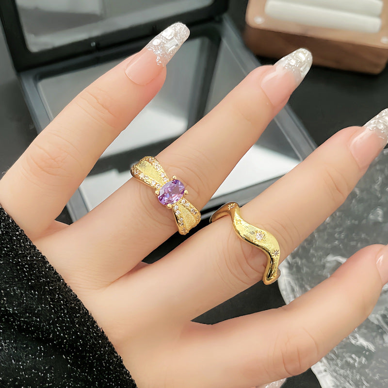 Women's Sweet Cool French Entry Lux Open Rings