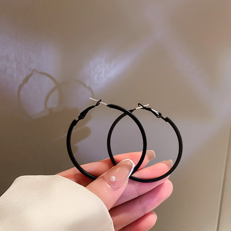Needle Black Crystal Geometric Ear Minority Fashion Temperament Entry Earrings