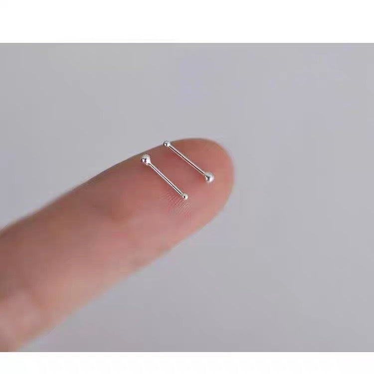 Charming Sterling Sier Double-headed Simple Ear Earrings