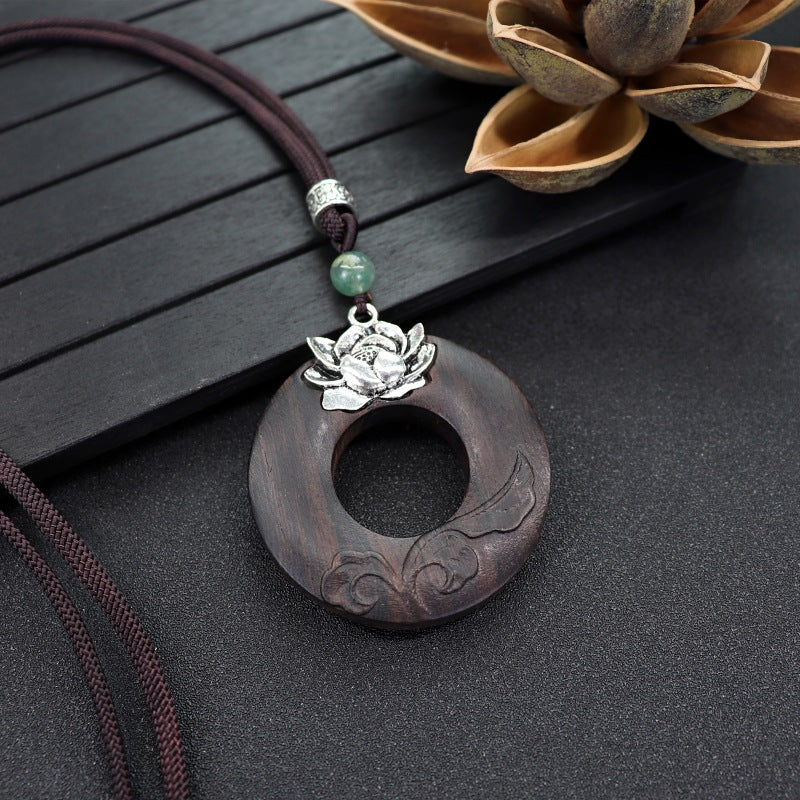 Women's Simple Zen Sweater Chain Cotton Linen Pendants