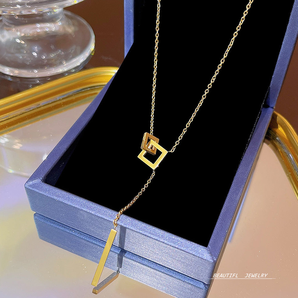 Women's Bow Zircon Clavicle Chain Titanium Steel Necklaces