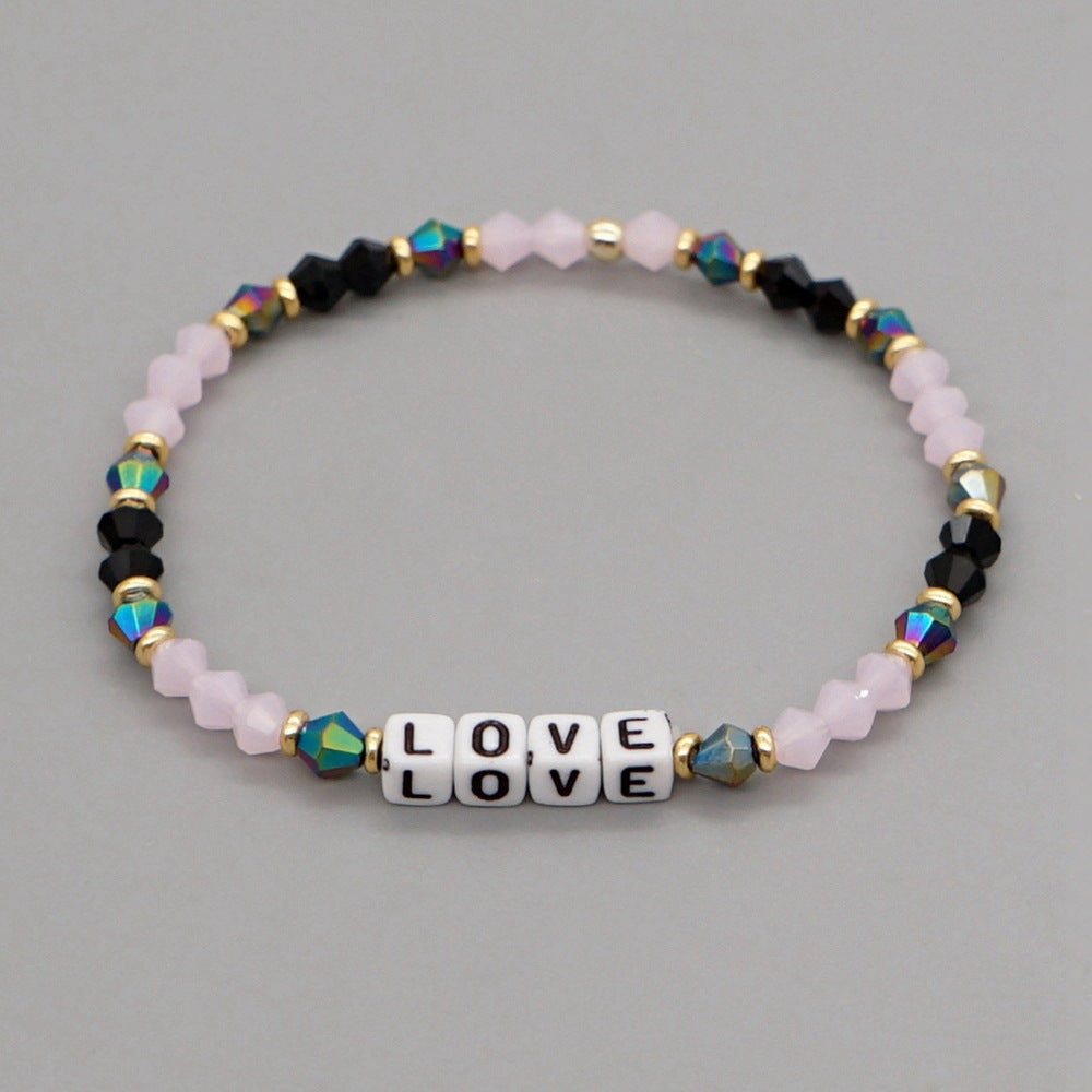 Women's Bohemian Style Crystal Letter Simple Personality Bracelets