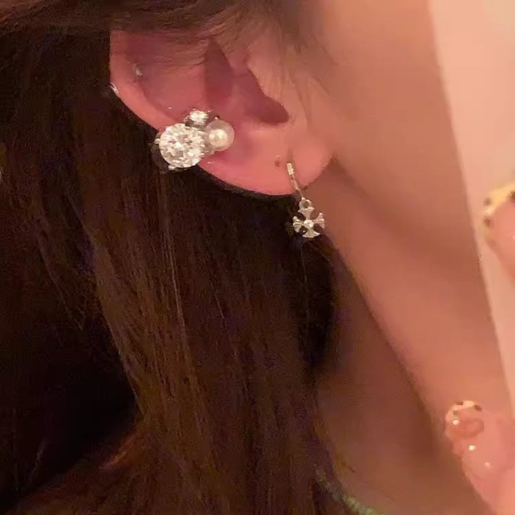 Zircon Ear Clip Female Unique Beautiful Earrings