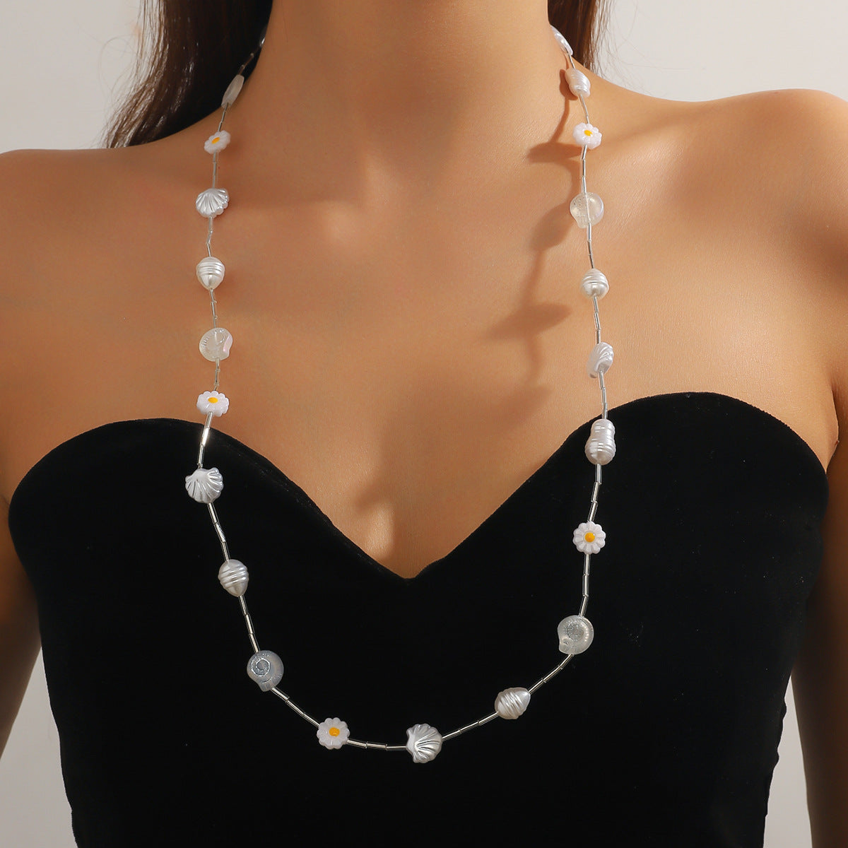 Women's Simple Cold Style Crystal Turquoise Beaded Necklaces