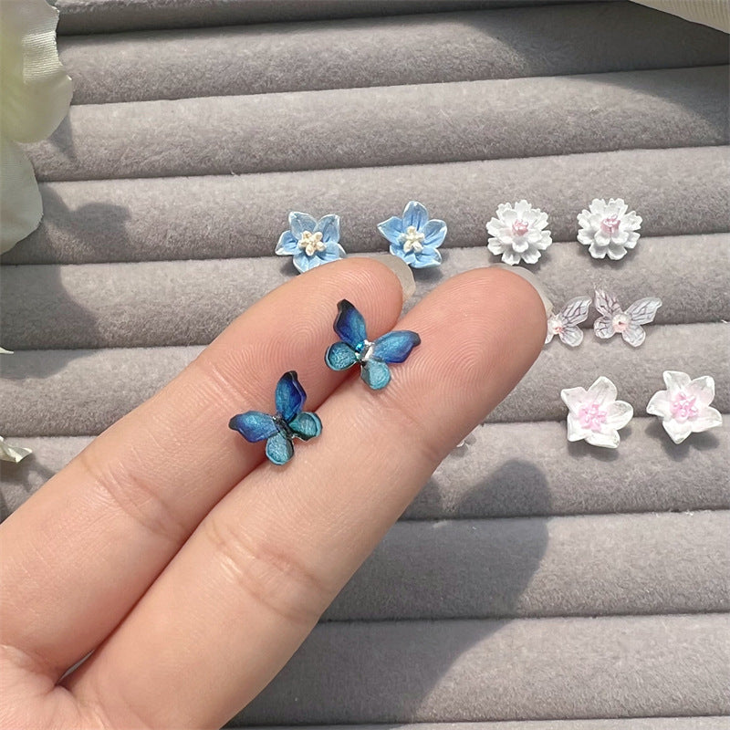 Flower Sweet Flowers Butterfly Fairy Temperamental Versatile Earrings