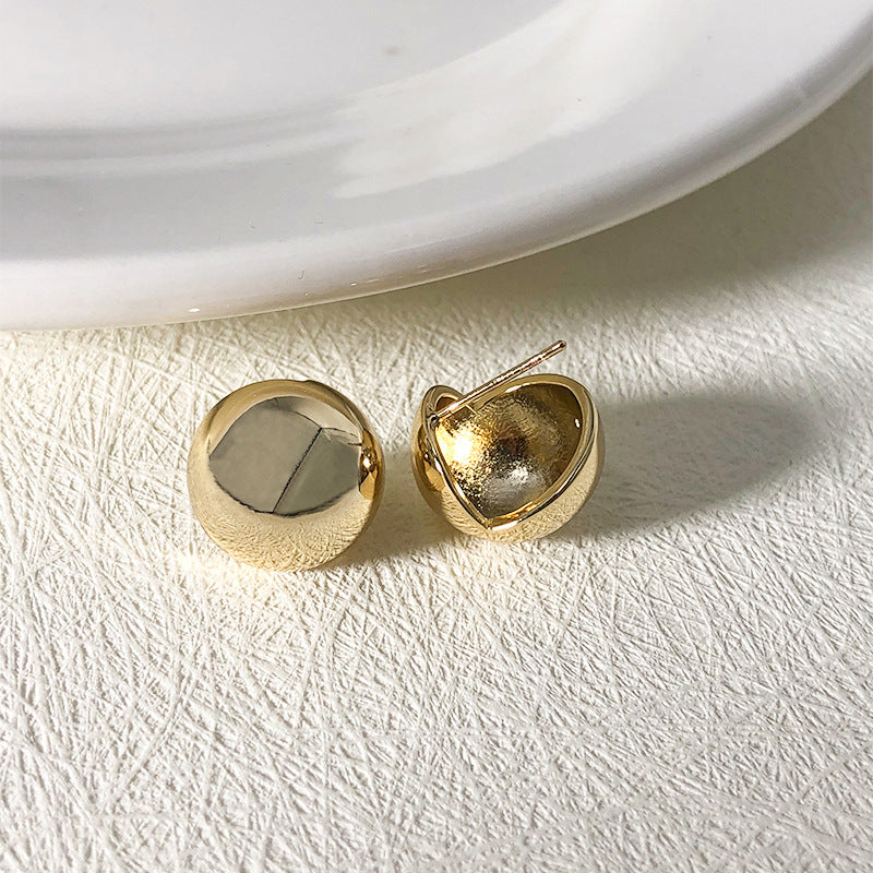 Sier Ear Bright Surface Electroplated Real Gold Cold Earrings