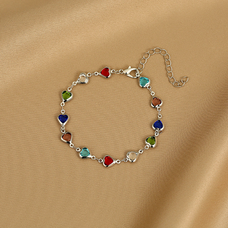 Women's Summer Candy Color Glass Drill Beaded Bracelets