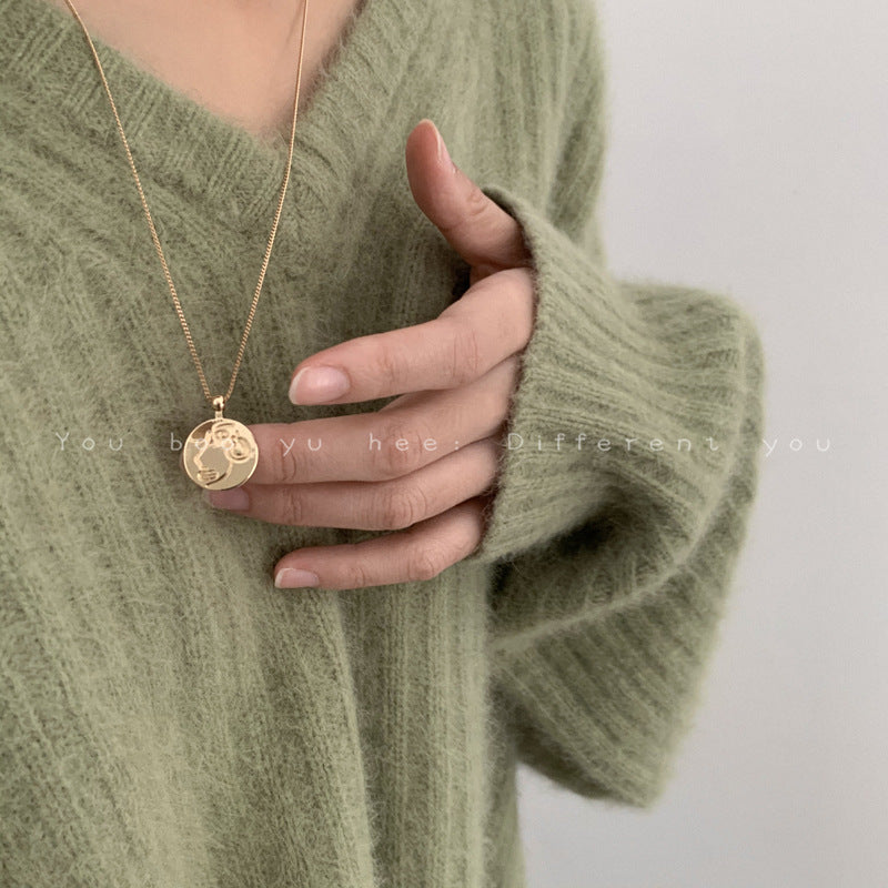 Women's Minority Fashionable Long Sweater Chain Advanced Necklaces
