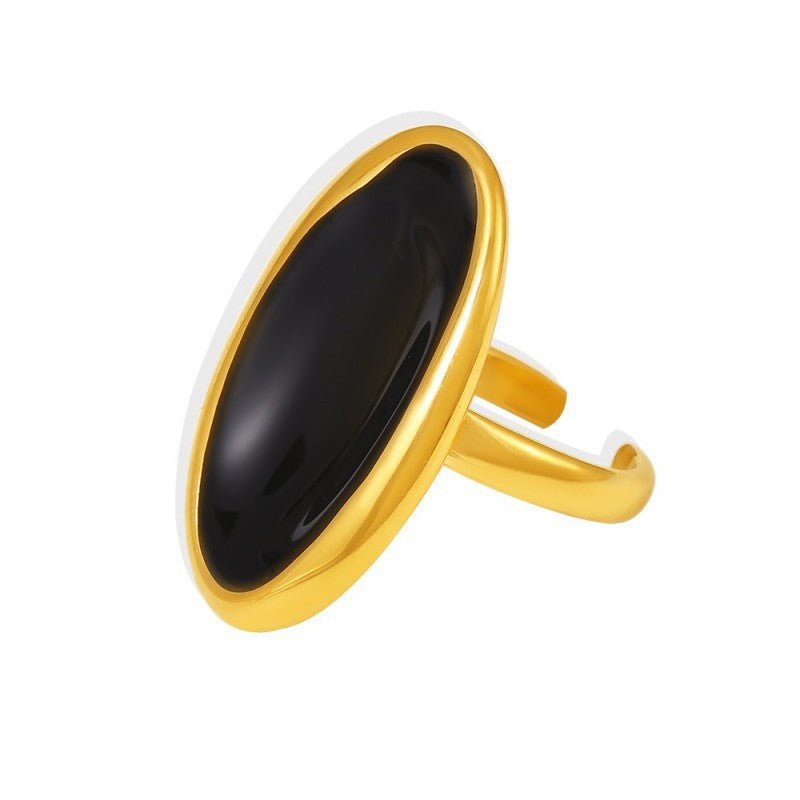Female Light Luxury Drop Oil Casting Stainless Steel Rings
