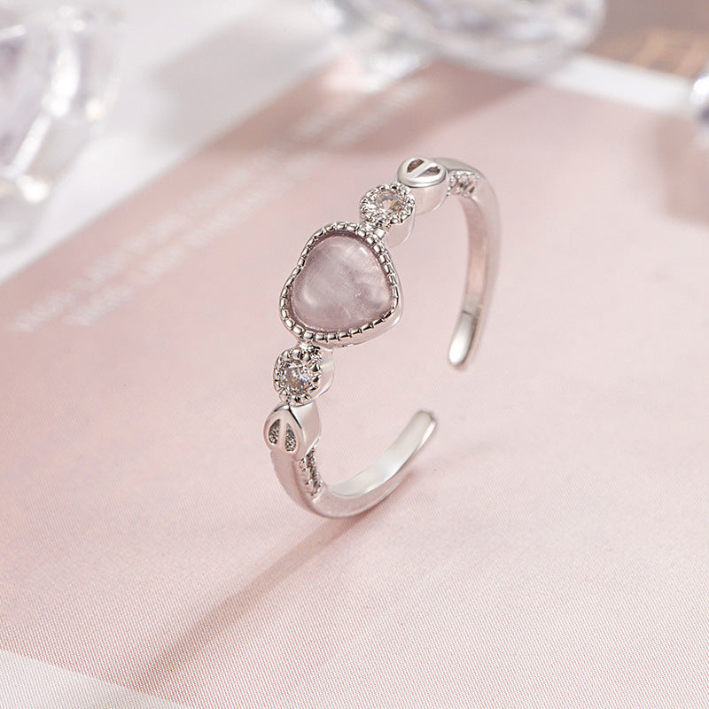 Women's Heart-shaped Open Design Daily Cold Style Rings