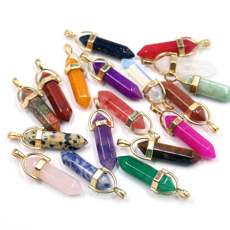 Crystal Hexagon Prism Hexagonal Column Natural Necklaces