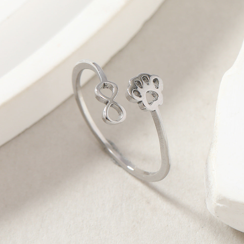 Titanium Steel Female Opening Adjustable Fashion Geometry Rings