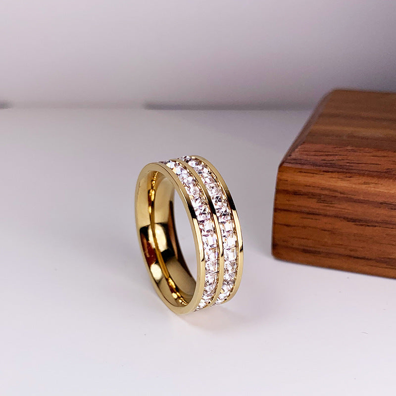 Women's & Men's Couple Style Simple High-grade Single Double Rings