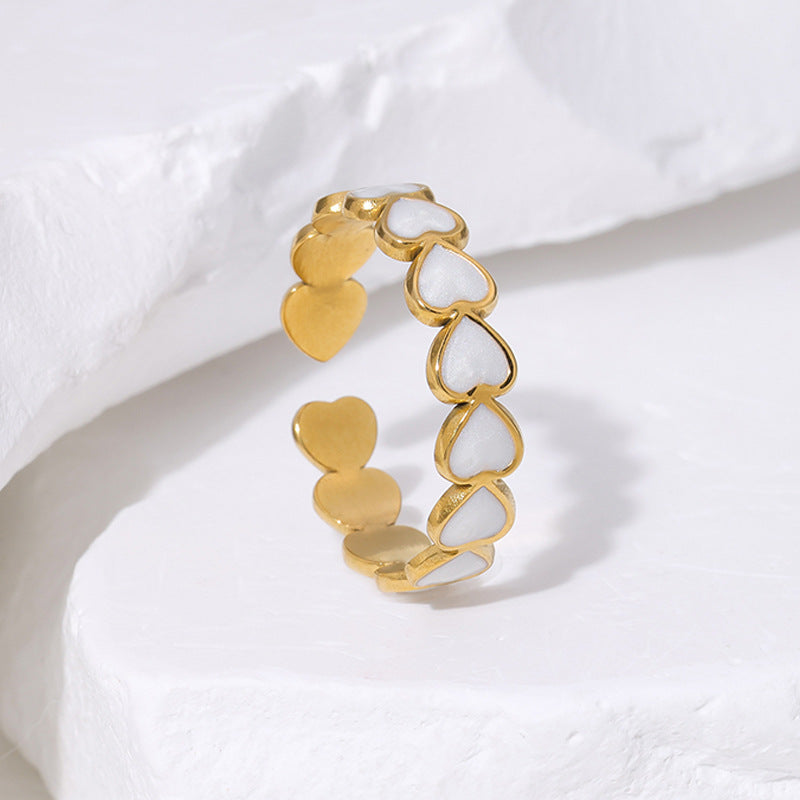 Temperament Love Heart-shaped Titanium Steel Simple Rings
