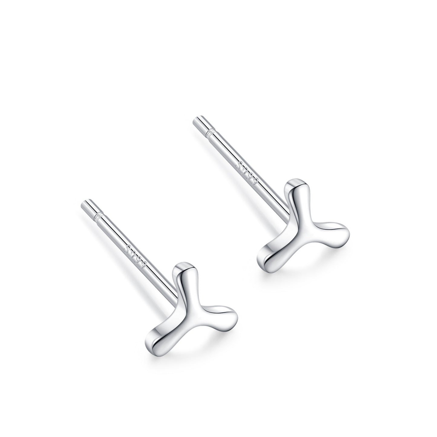 Women's Ear Sterling Compact Mini Double-headed Bar Bone Earrings