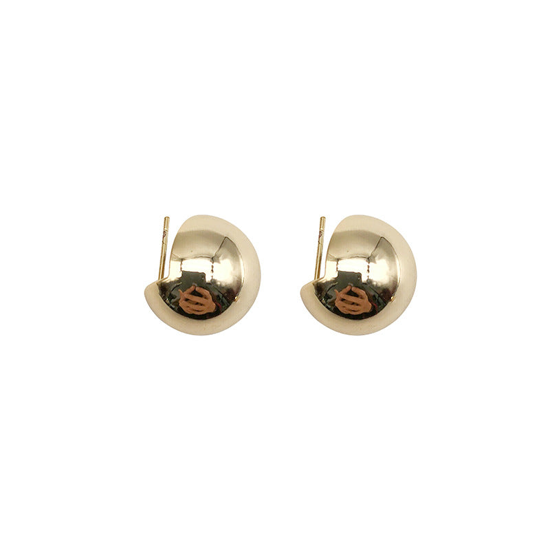 Sier Ear Bright Surface Electroplated Real Gold Cold Earrings