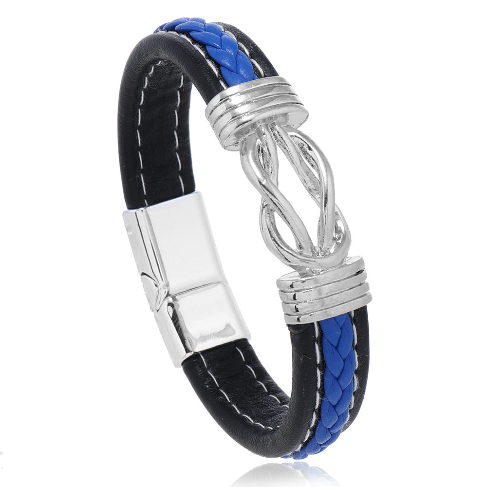 Men's Alloy Accessories Authentic Leather Weave Low Bracelets
