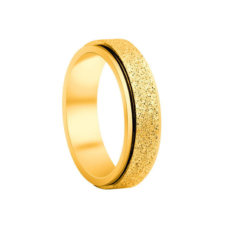 Standard Code Colorful Rose Gold Titanium Steel Frosted Rotatable Rings