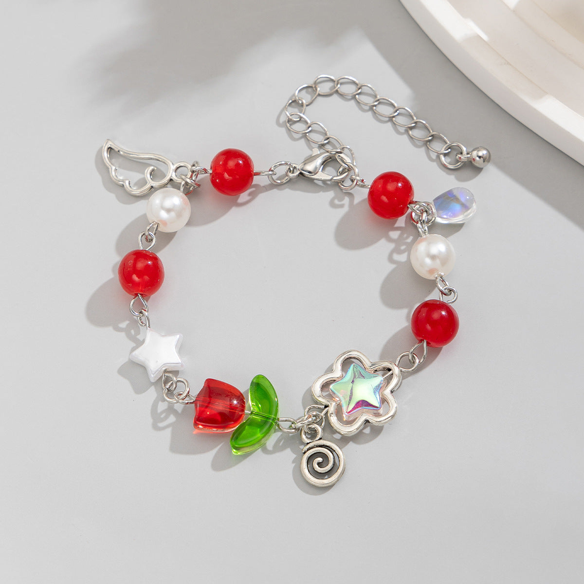 Sweet Style Bow Strawberry Simple Imitation Pearl Necklaces