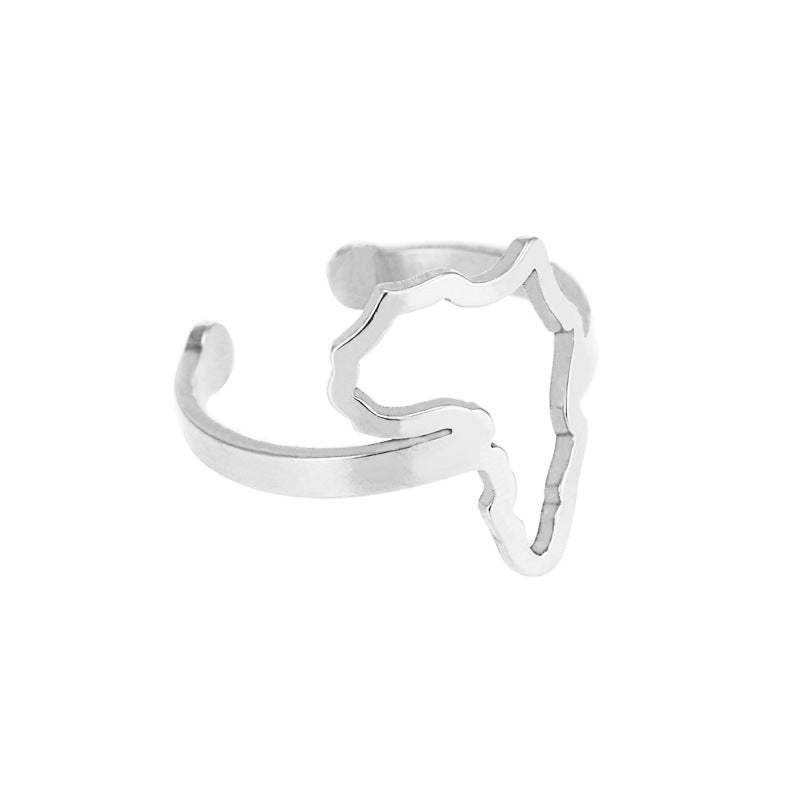Women's Fashion Titanium Steel Glossy Gold Color Rings