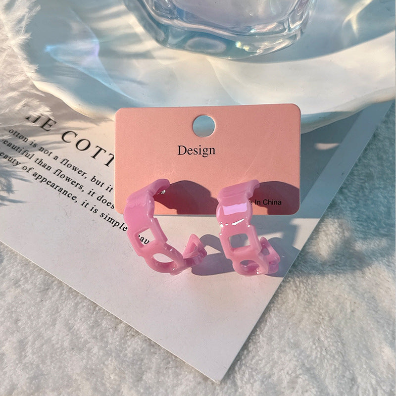 Fashion Design Candy Color Chain Female Dopamine Rings