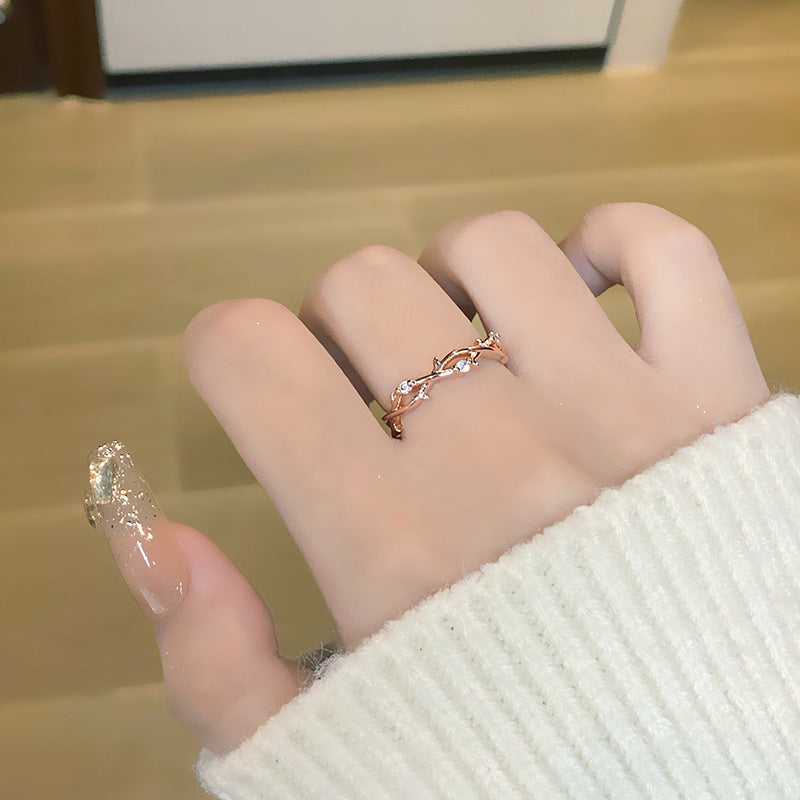 Korean Small Thorn Rattan Suit Open Rings