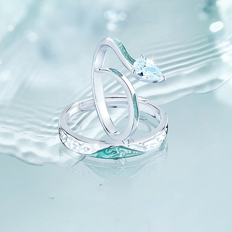 Couple Open Light Luxury Minority Design High Rings