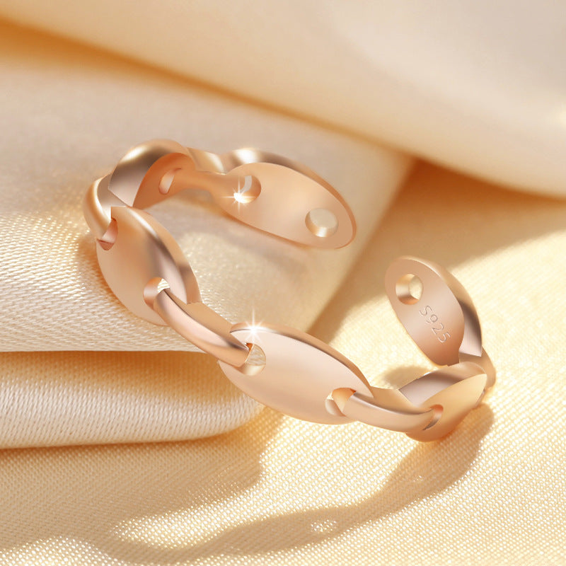 Women's Chain Twist Simple Woven Open Trendy Rings