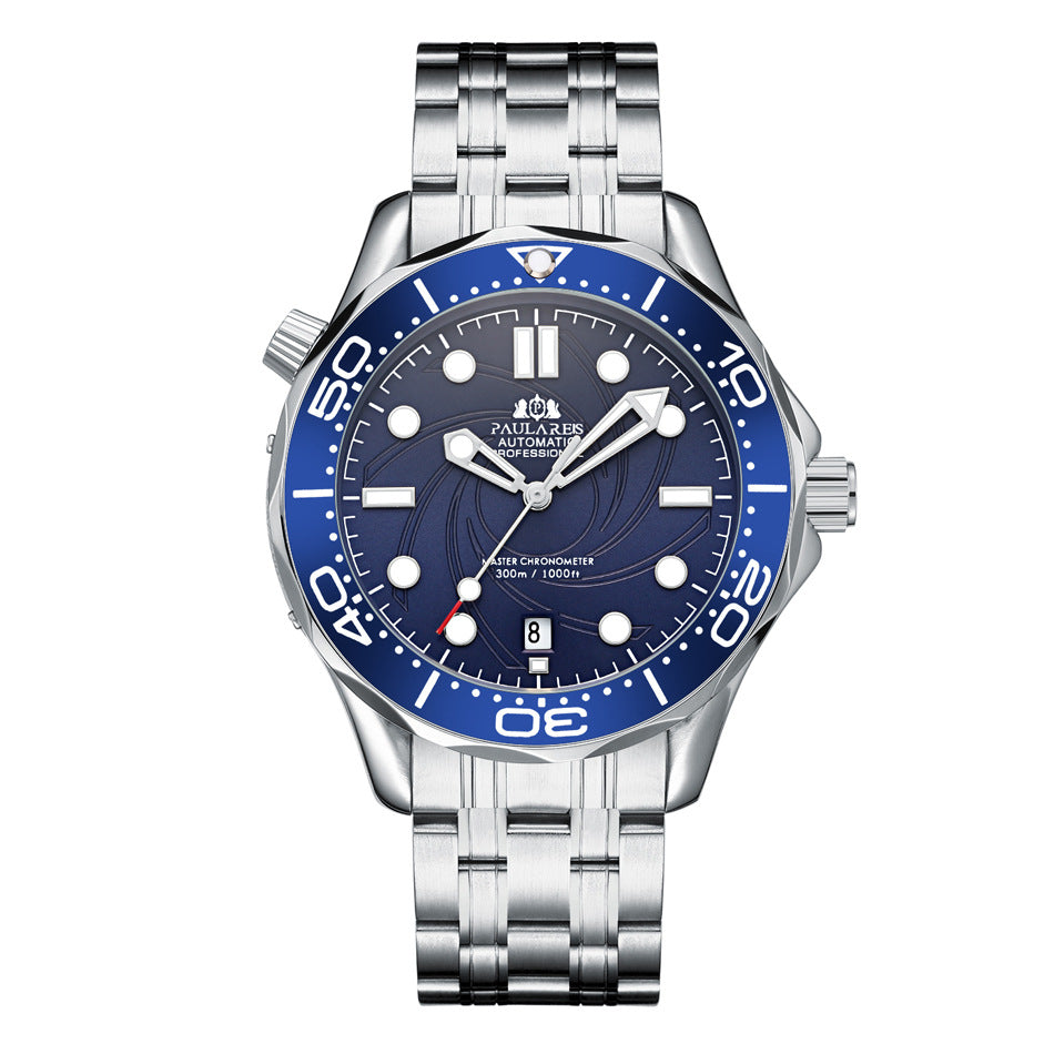 Men's Luminous Steel Strap Gold Watch Mechanical Watches
