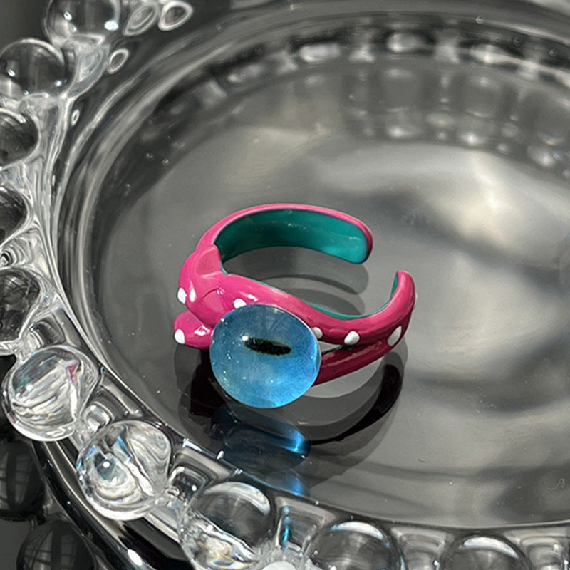 One-eyed Little Monster Niche Design Cartoon Sweet Cool Rings