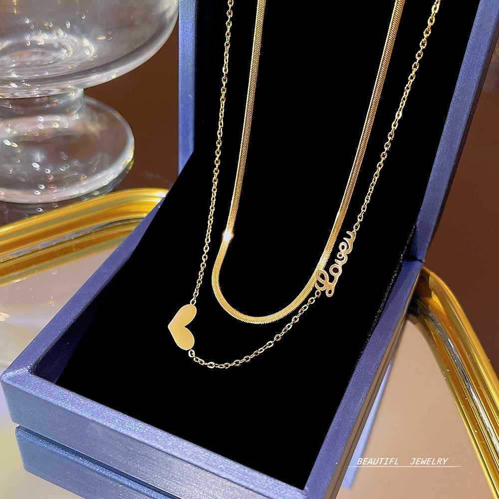 Women's Bow Zircon Clavicle Chain Titanium Steel Necklaces