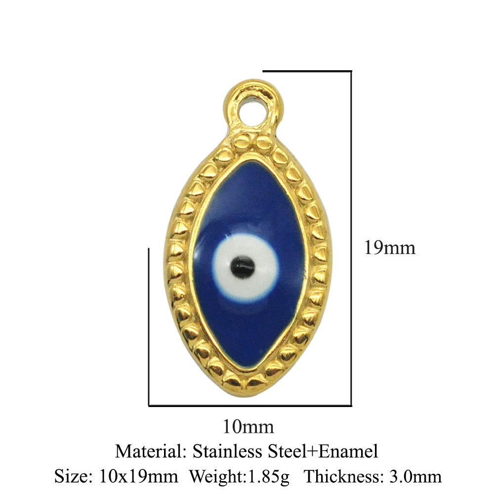 Stainless Steel Peach Heart Oval Water Drop Eyes Pendants