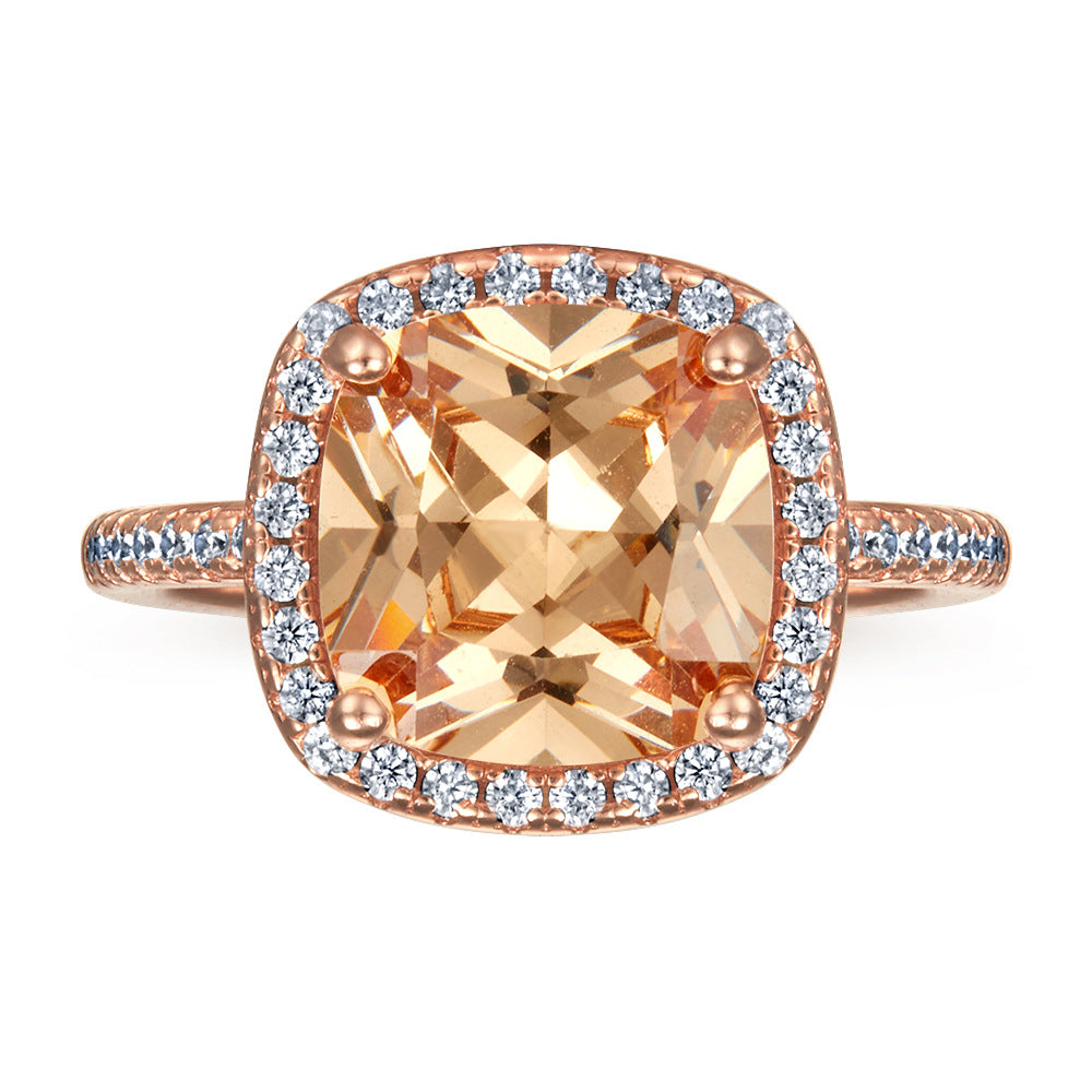 Women's Sterling Sier For Zircon Set Engagement Rings
