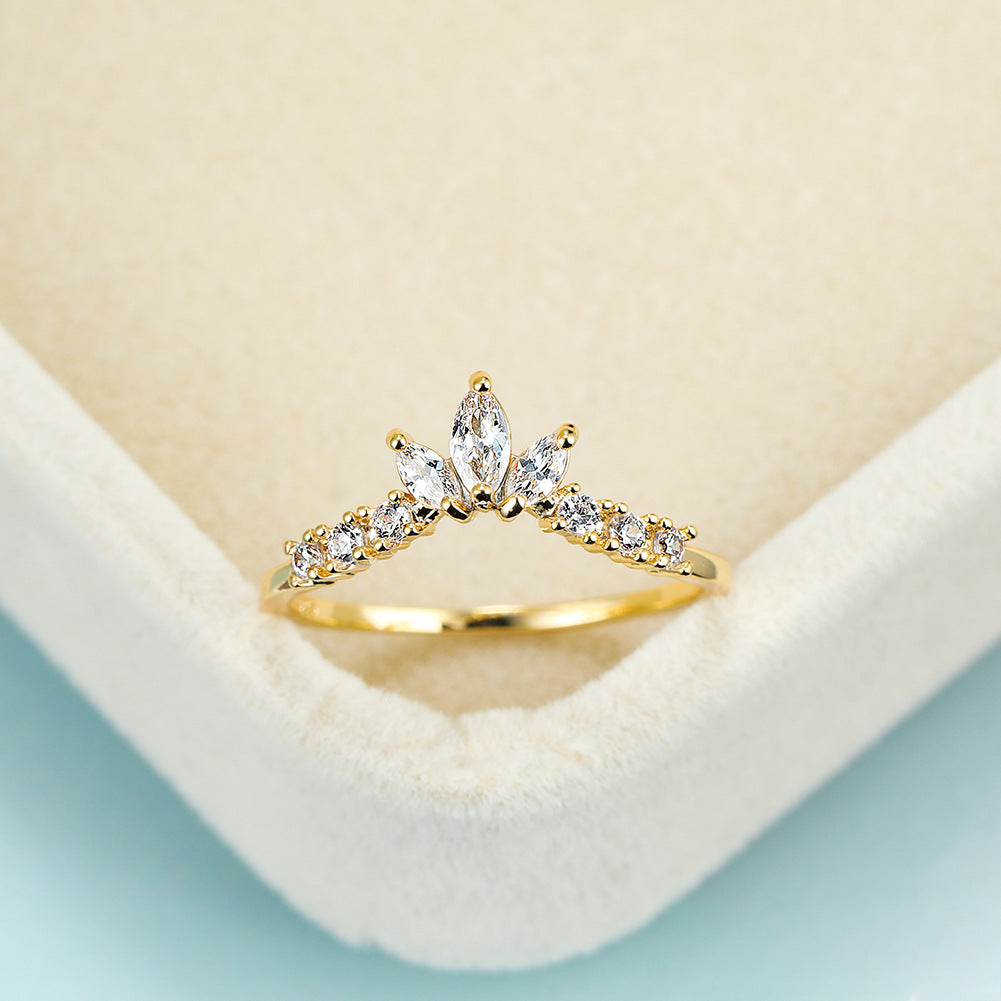 Hollow Fashion Gold Oval Female Simple Personality Niche Rings